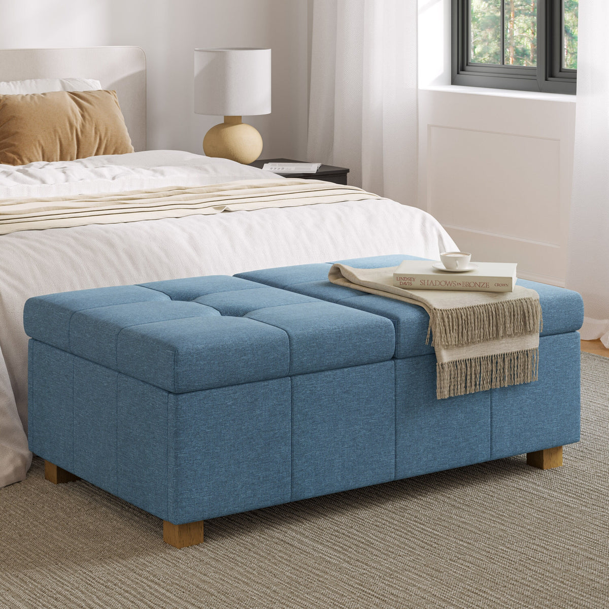 Double Storage Ottoman Bench V10090