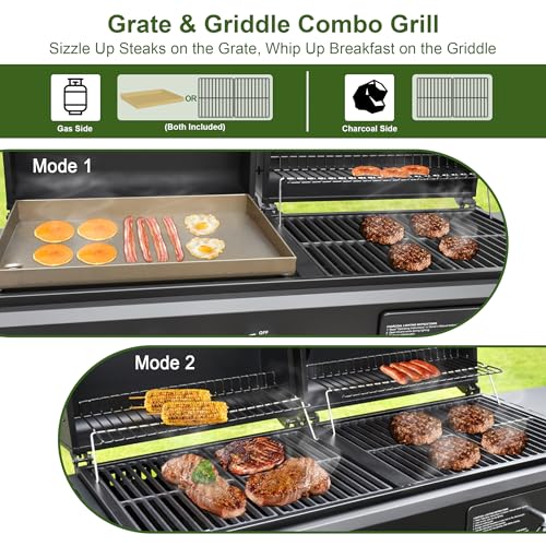 6-Burner Propane Gas Grill and Griddle with Double Stainless Steel Lids U917171