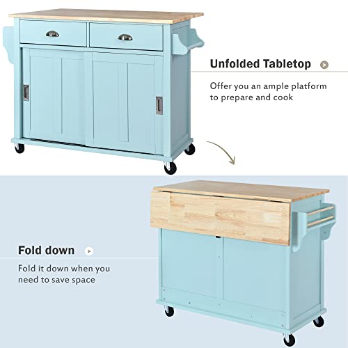 Black Rolling Kitchen Island with Drawers and Storage Cabinet V214415