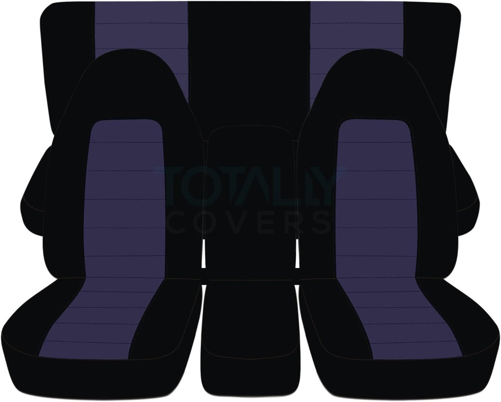 Black & White Two-Tone Truck Seat Covers Full Set D9231