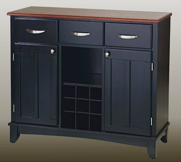 Black Buffet with Cherry Wood Top T78520