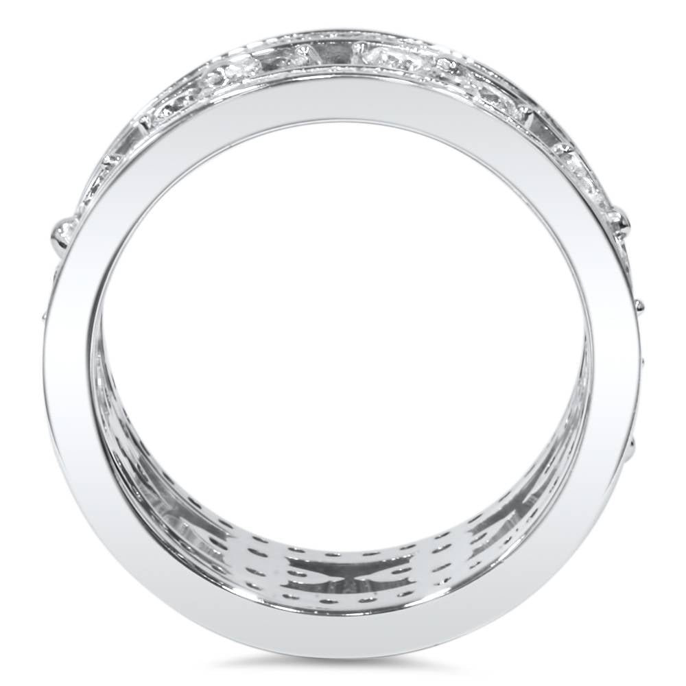 3ct Diamond Vintage Style Eternity Ring 14K White Gold R81793