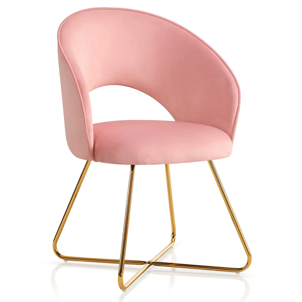Pink Velvet Upholstered Accent Chair K741243