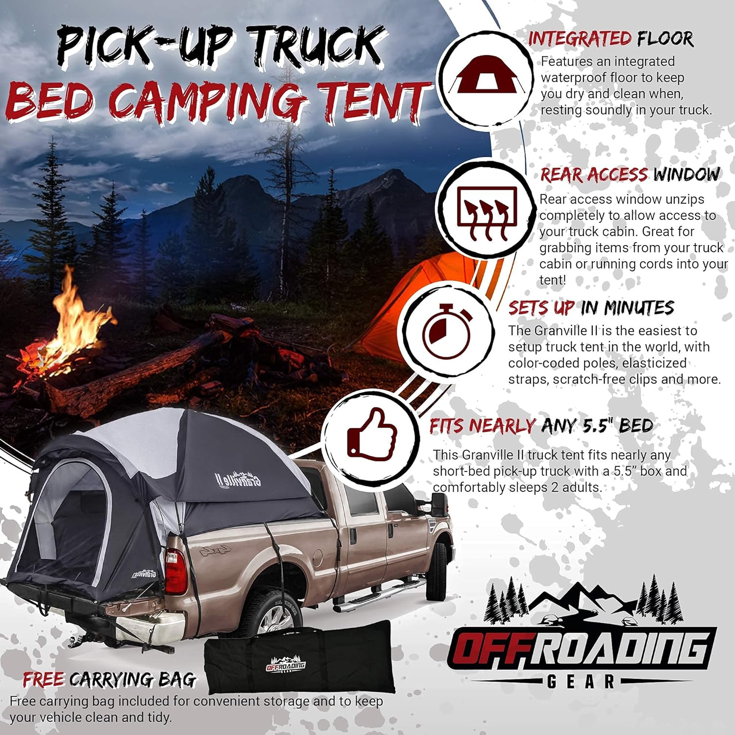 Pickup Truck Bed Tent with Front Awning Z91649