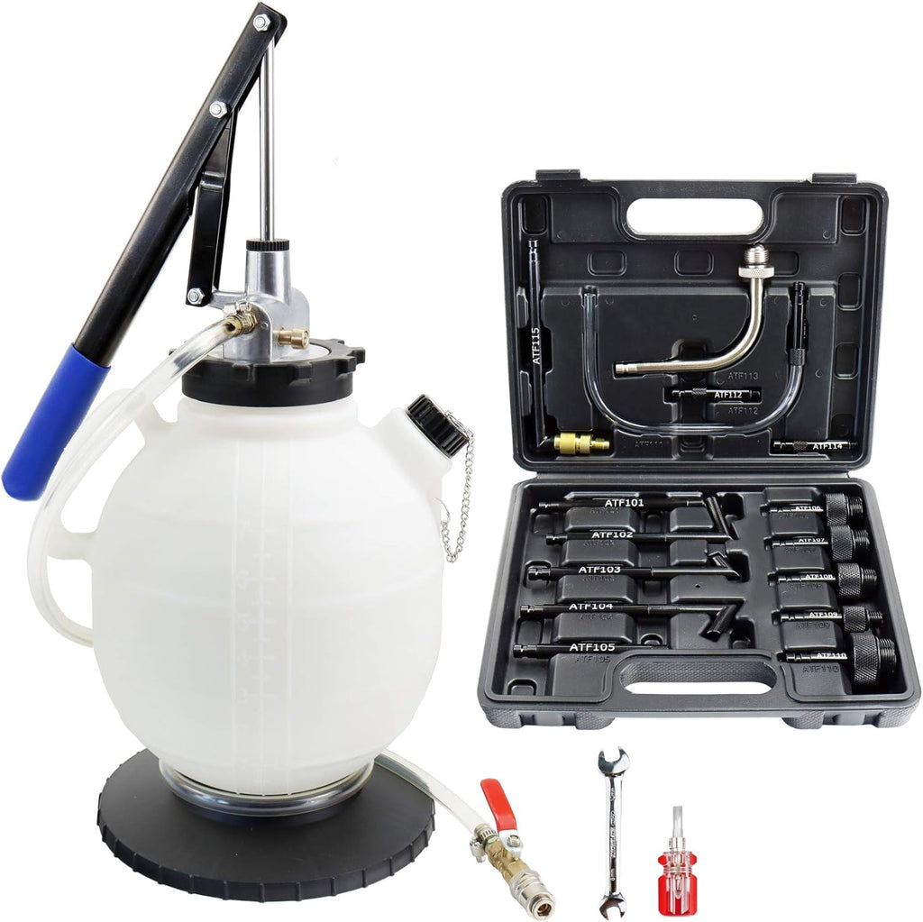 7.5L Manual Automatic Transmission Fluid Refill Pump Set with 15PCS Adapters T9123