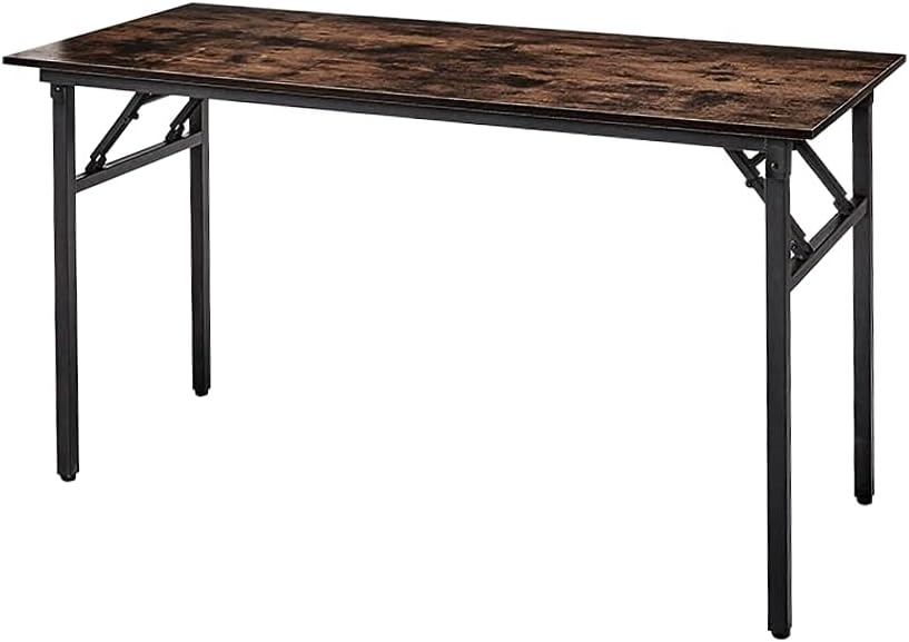 Walnut Desktop White Frame Folding Laptop Desk 39.4 Inch Pack of 2 R6795