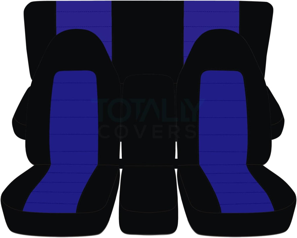 Black & White Two-Tone Truck Seat Covers Full Set D9231