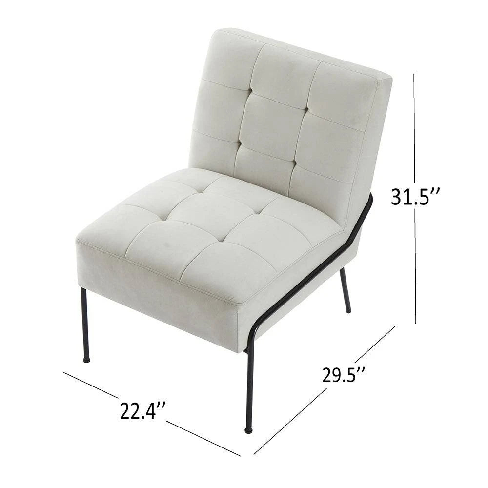 Grey Pintuck Armless Accent Chair X858