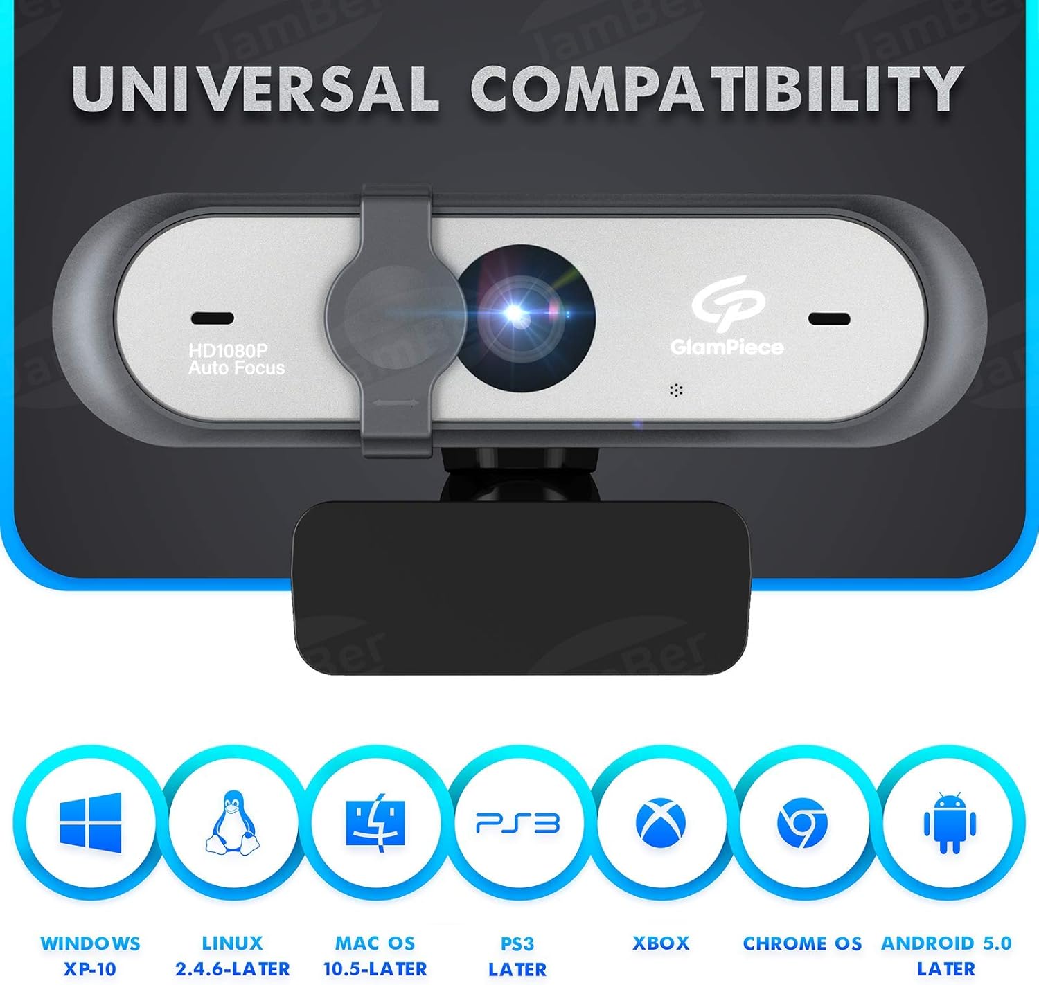 HD Webcam Autofocus 1080p with Stereo Microphone USB Webcam Pack of 2 N3180