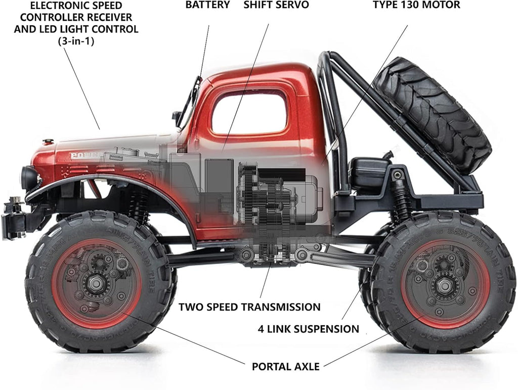 1/24 Scale 4WD RC Crawler Car (Red) I29386