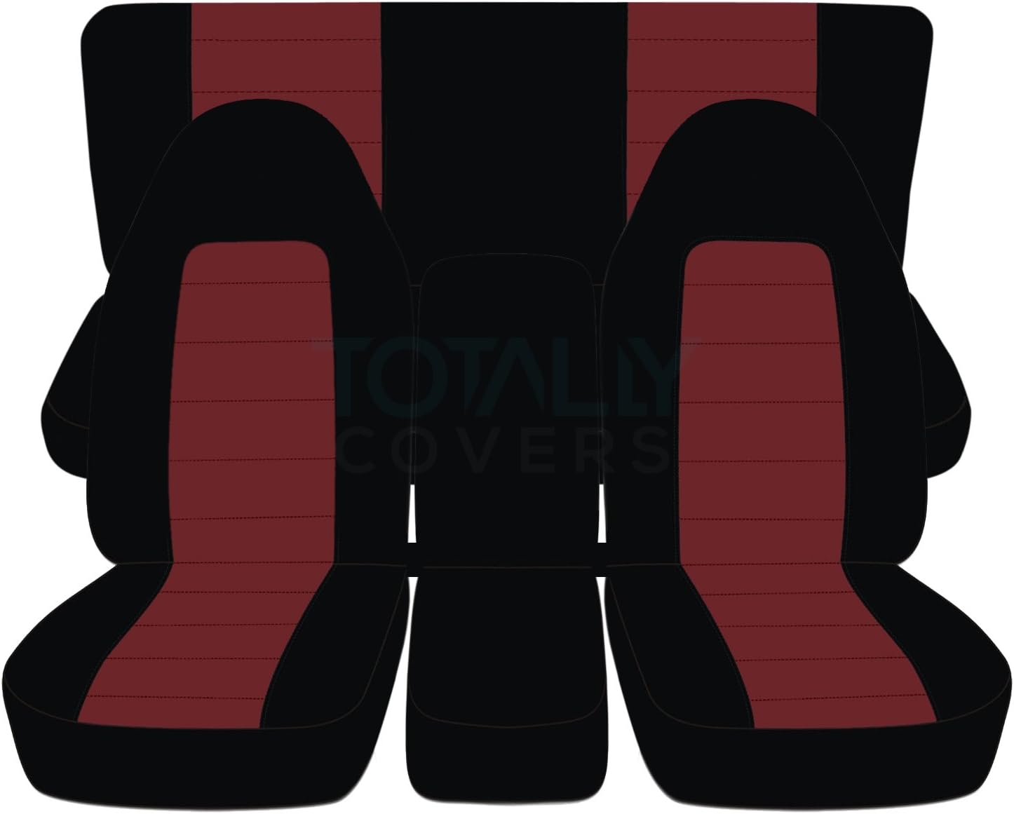 Black & White Two-Tone Truck Seat Covers Full Set D9231