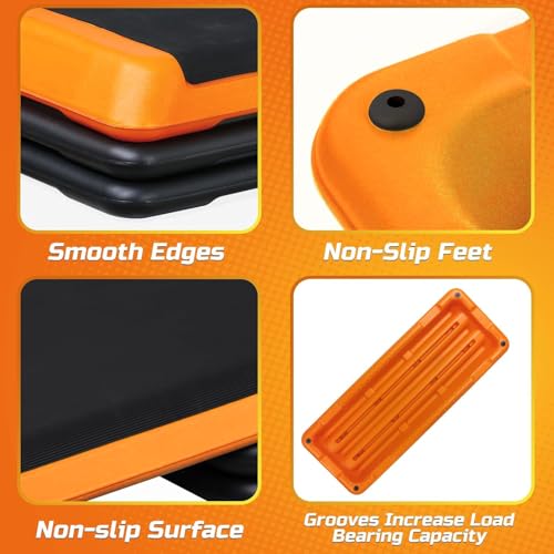 Adjustable Aerobic Step Platform with 4 Stackable Risers T764
