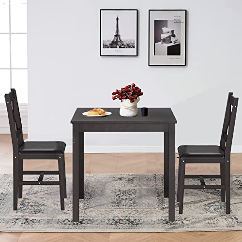 Brown 3 Piece Wooden Dining Table Set F37591