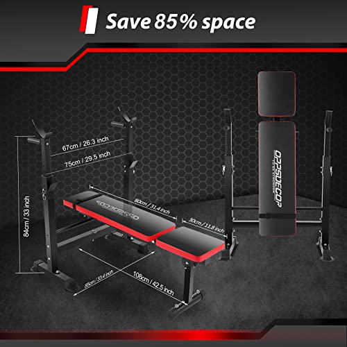 6 in 1 Weight Bench Set with Squat Rack and Barbell Rack Y7779