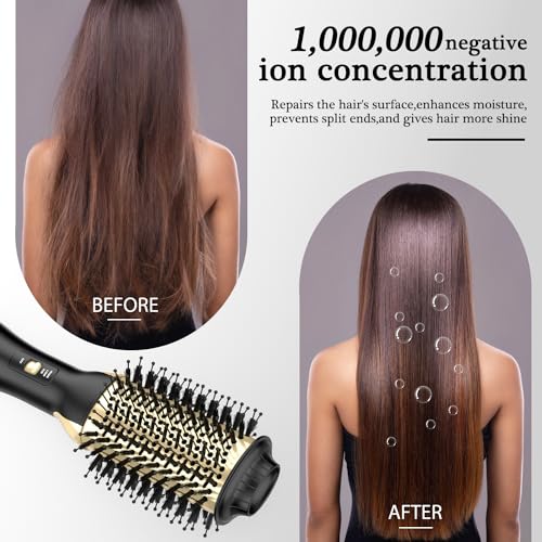 Hot Air Brush Blow Dryer Brush (Black, Red) N290457