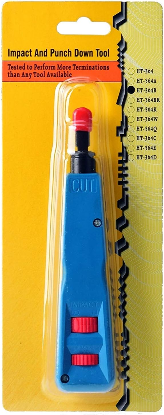 Punch Down Tool Kit with 110 & BK Blade, 5PCS Cat6 RJ45 Keystone Jack, Network Wire Stripper Tool Kits F4985