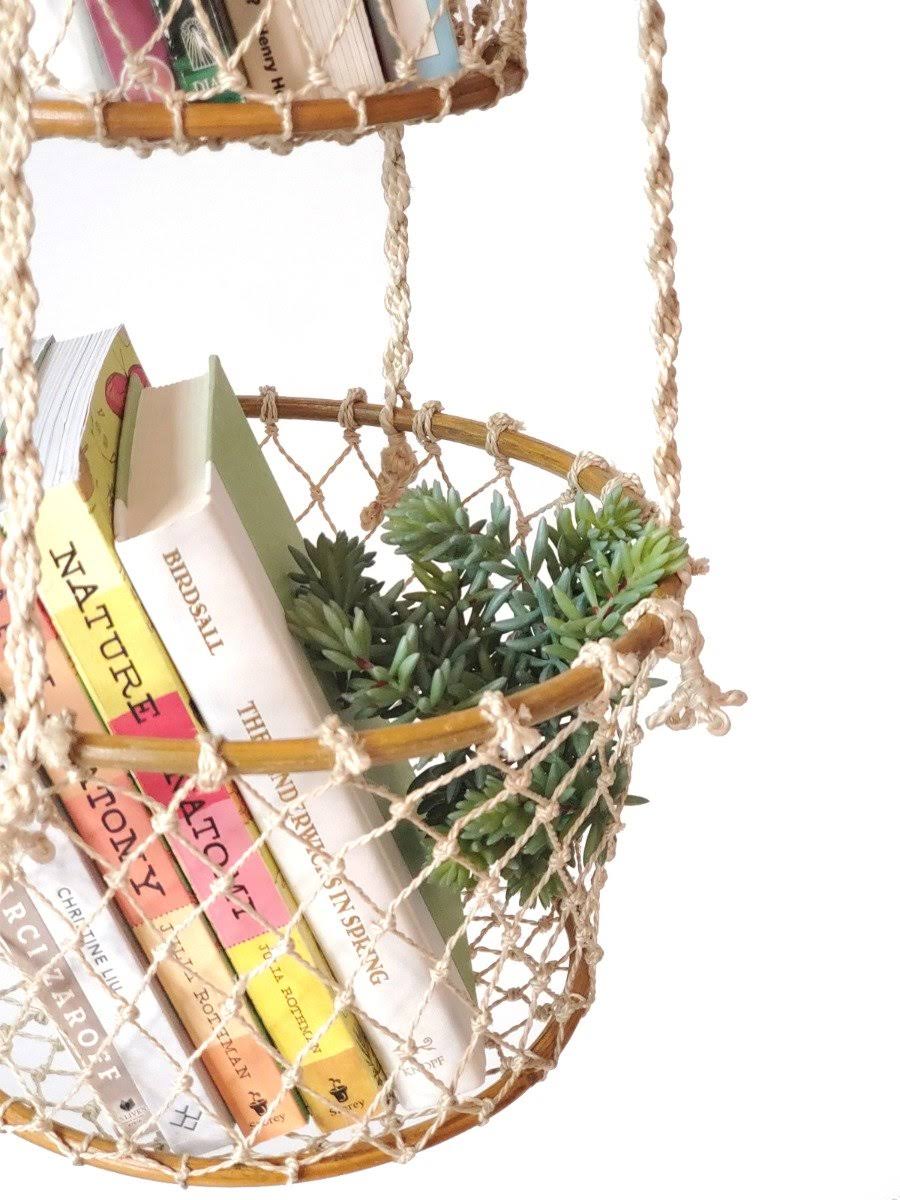 Brown Double Hanging Basket S354