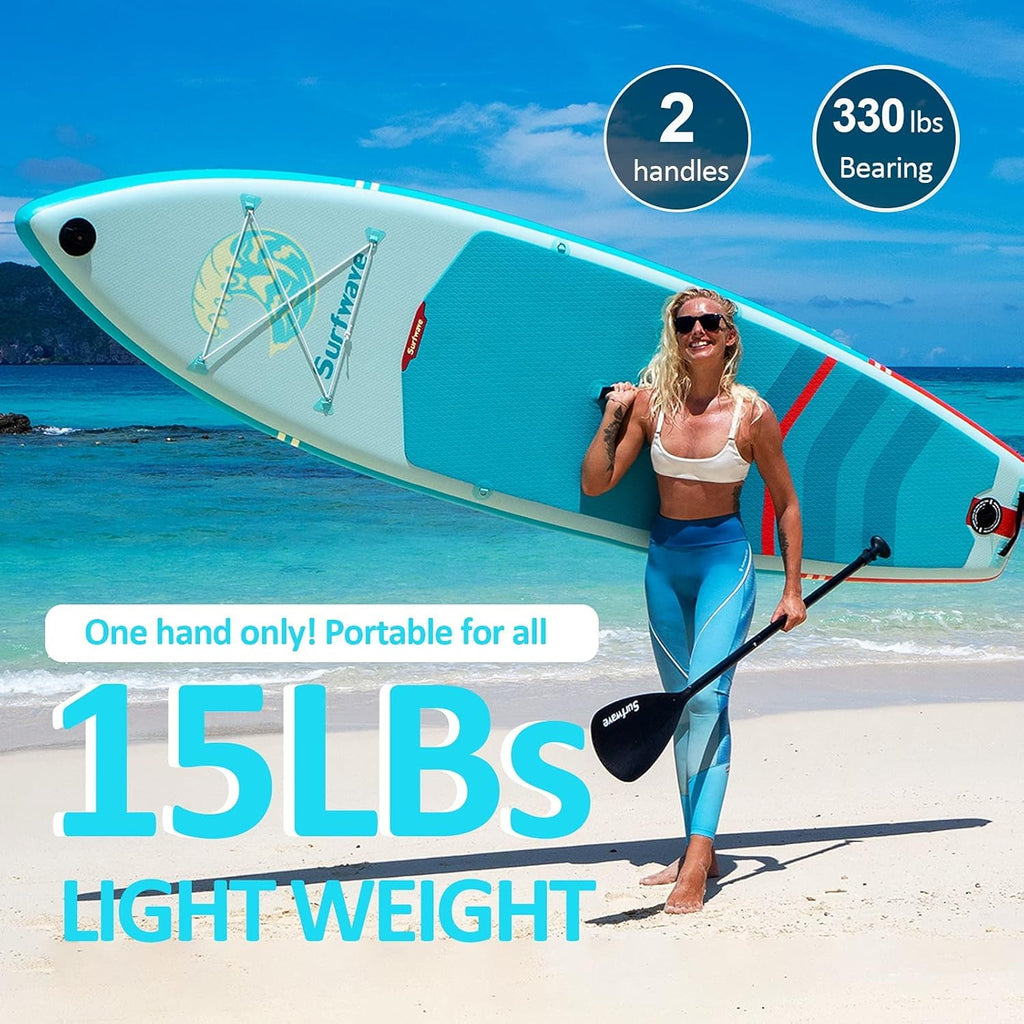 10'8''×33''×6'' Extra Wide Inflatable Paddle Board with Camera Mount O40029