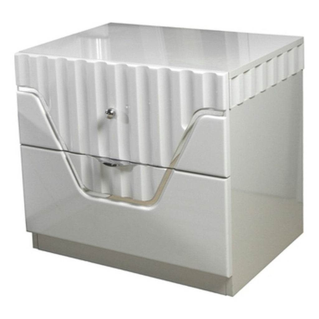 Gray 2-Drawer Wood Nightstand Q29990