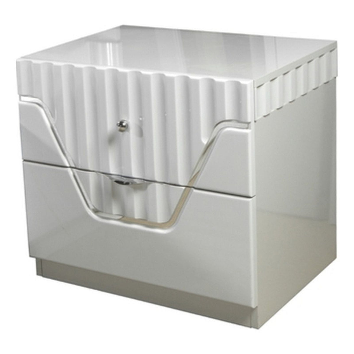 Gray 2-Drawer Wood Nightstand Q29990