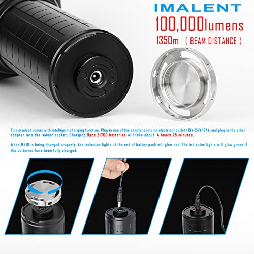 100,000 Lumens Rechargeable LED Flashlight with OLED Display F45434