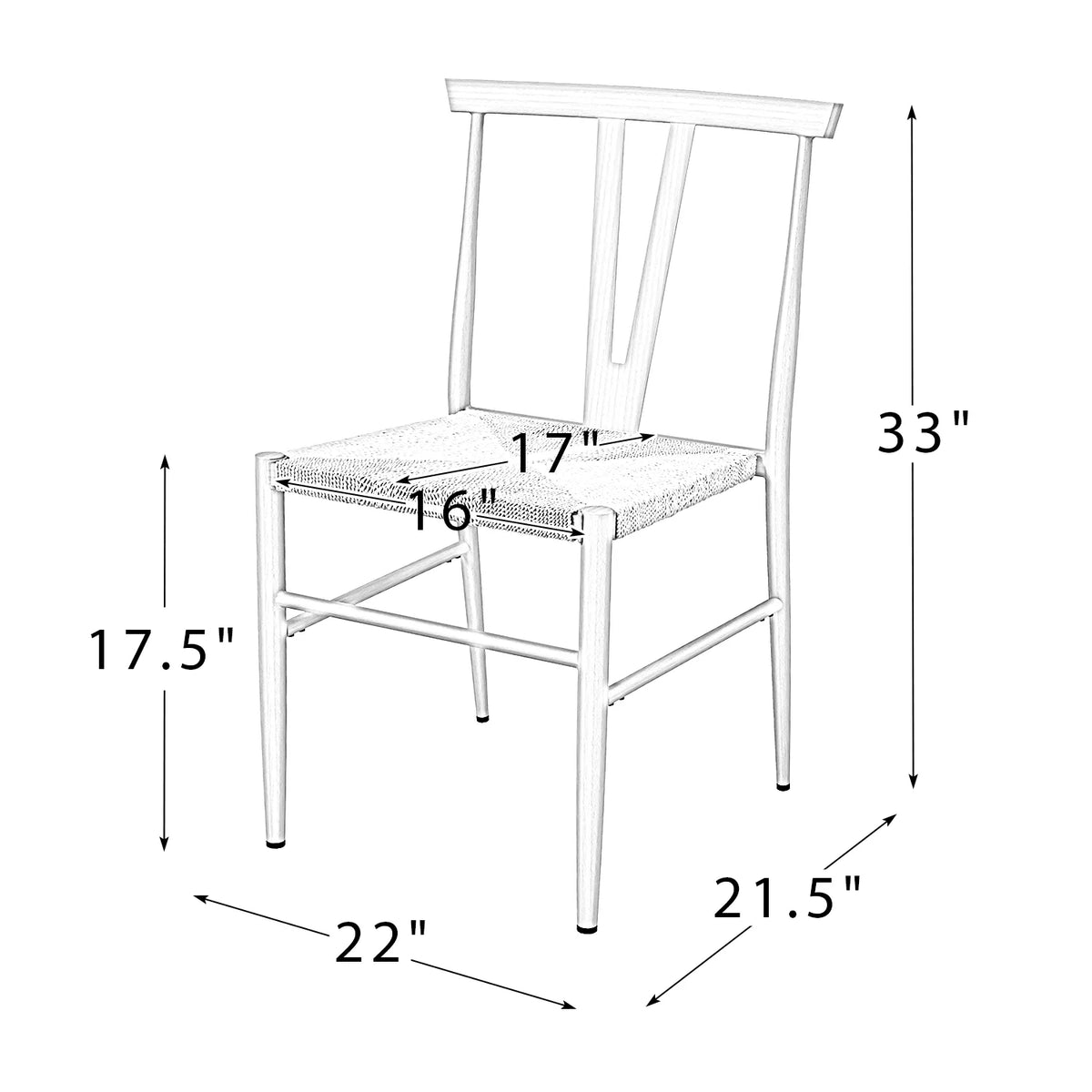 Natural Woven Rattan Dining Chair Set of 2 P2765