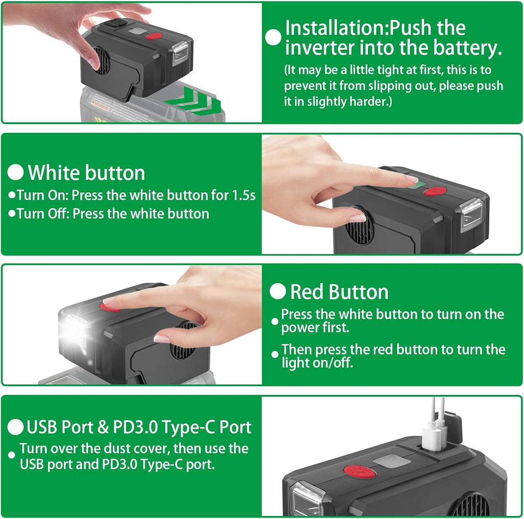 Portable Power Inverter Generator for 40V Lithium Battery X99946
