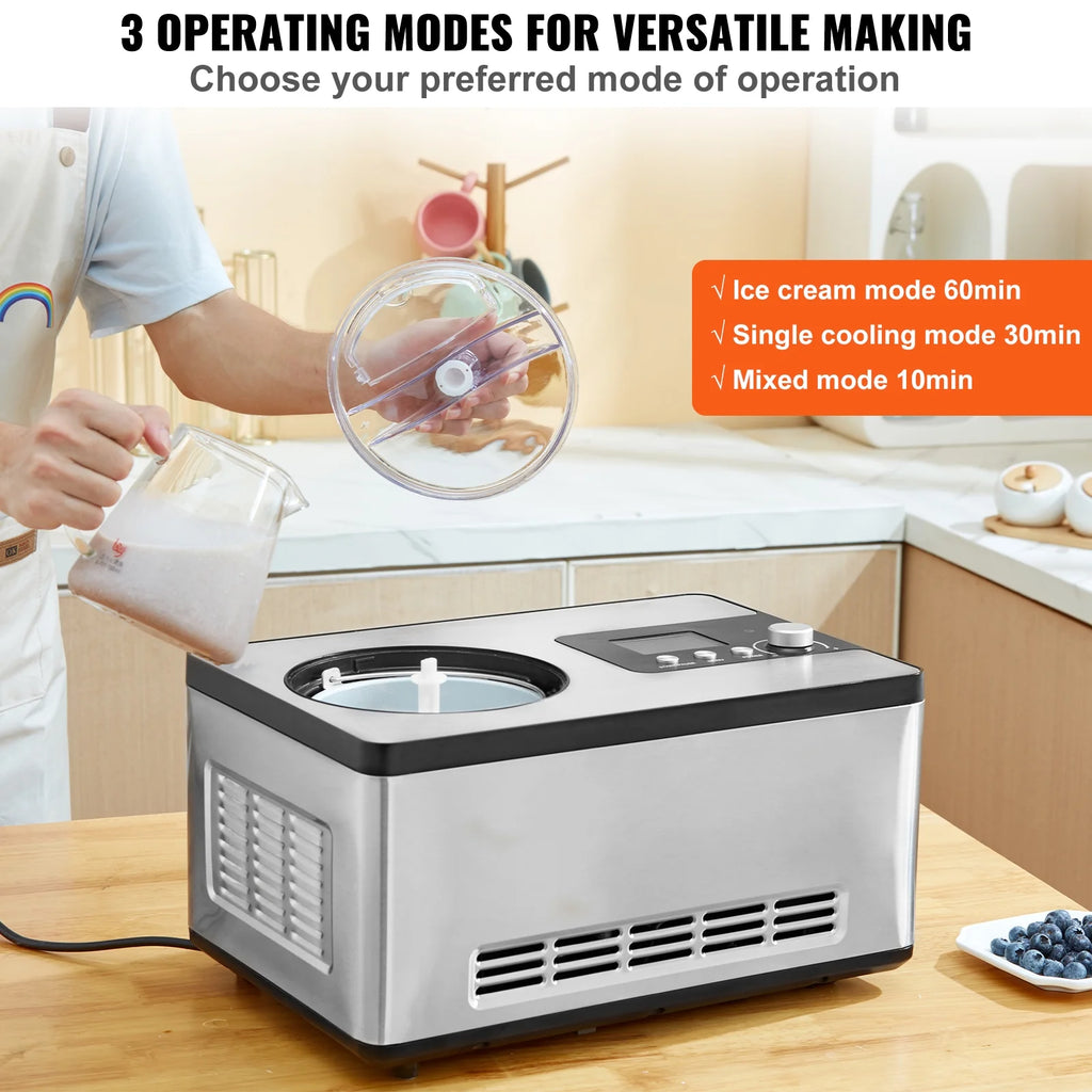 2 Quart Automatic Ice Cream Machine Electric Yogurt Gelato Maker V749891