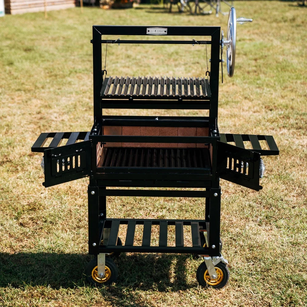 Steel Wood & Charcoal Argentine Grill with Ceramic Brick Lining K67572