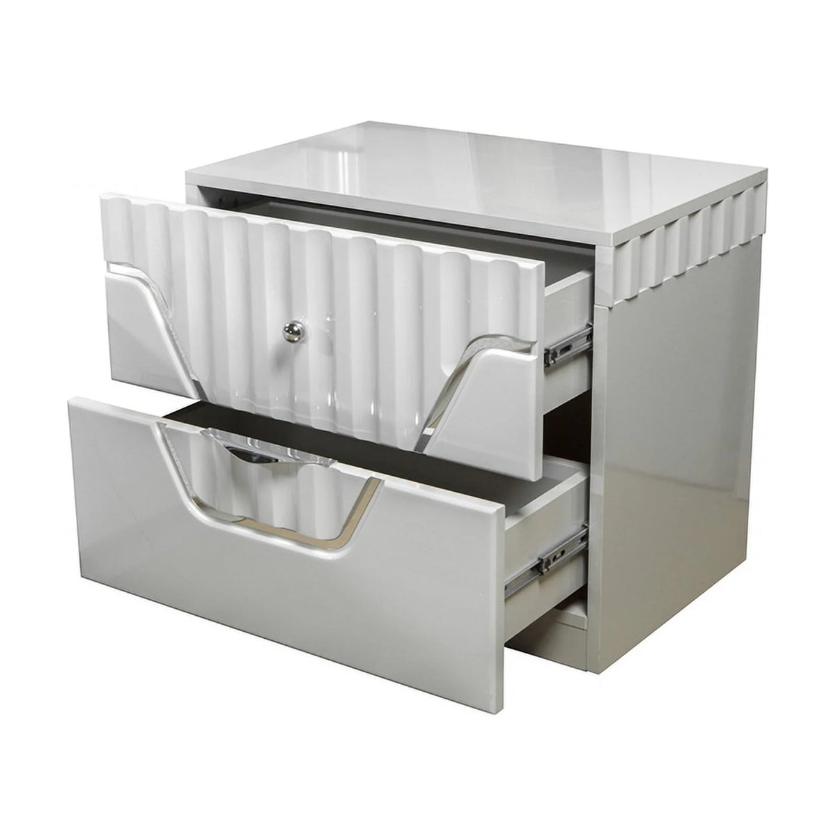 Gray 2-Drawer Wood Nightstand Q29990