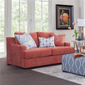 Red Paprika Loveseat Sofa with 3 Pillows N1695