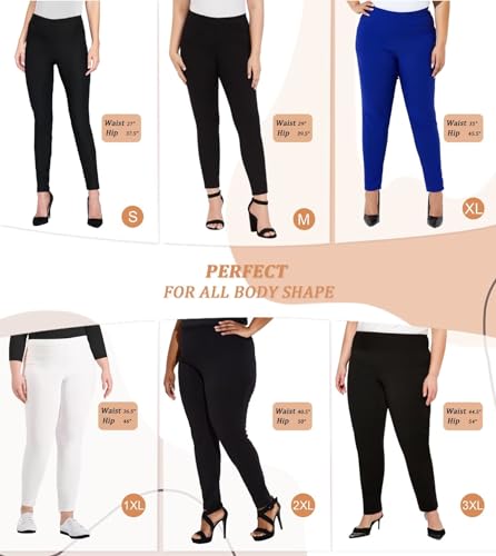Women Stretch Skinny Dress Pants Nylon Ponte Pull On Trousers Z7279