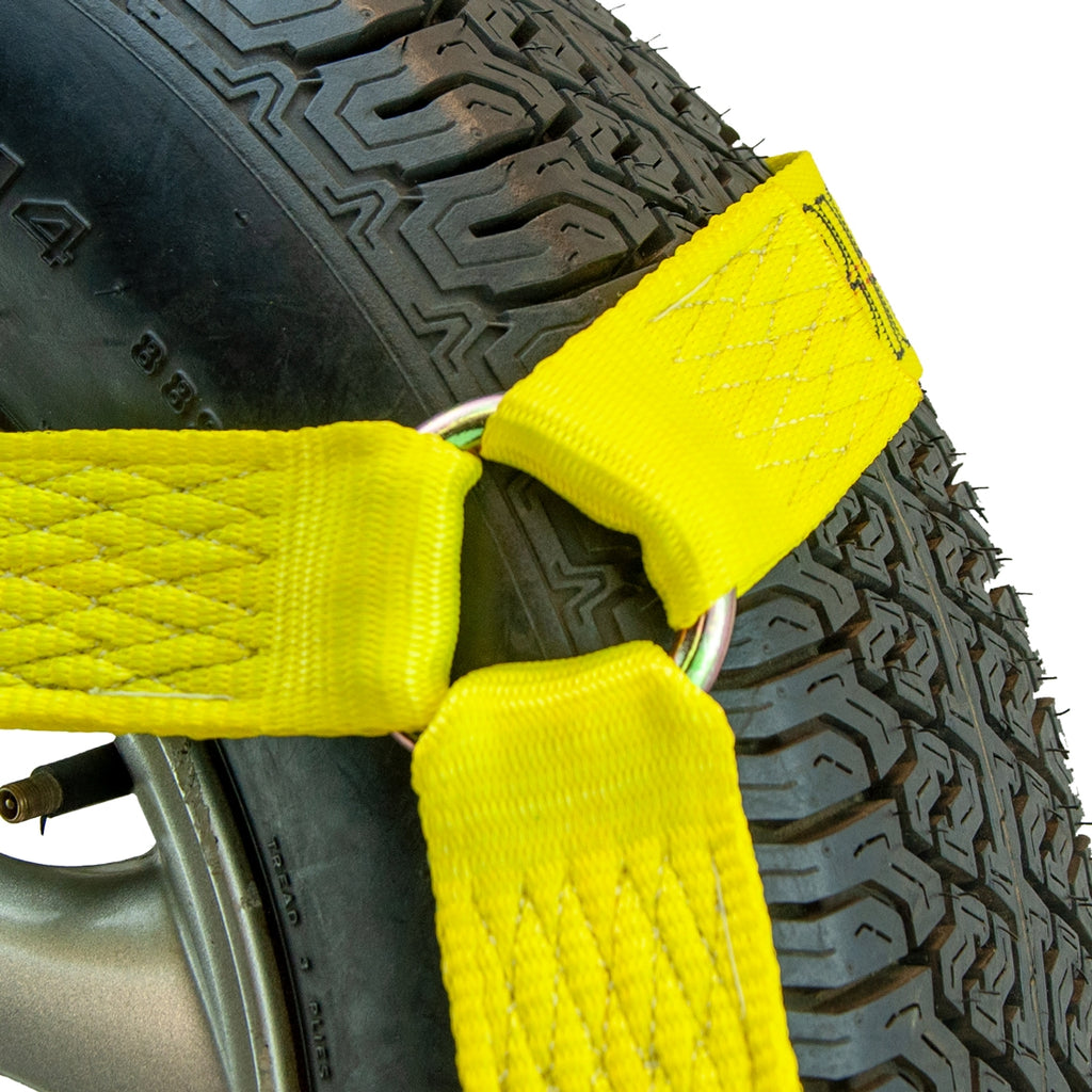 Car Tie Down 4 Pack Flat Hooks Classic Yellow 3300 Lbs SWL T7524