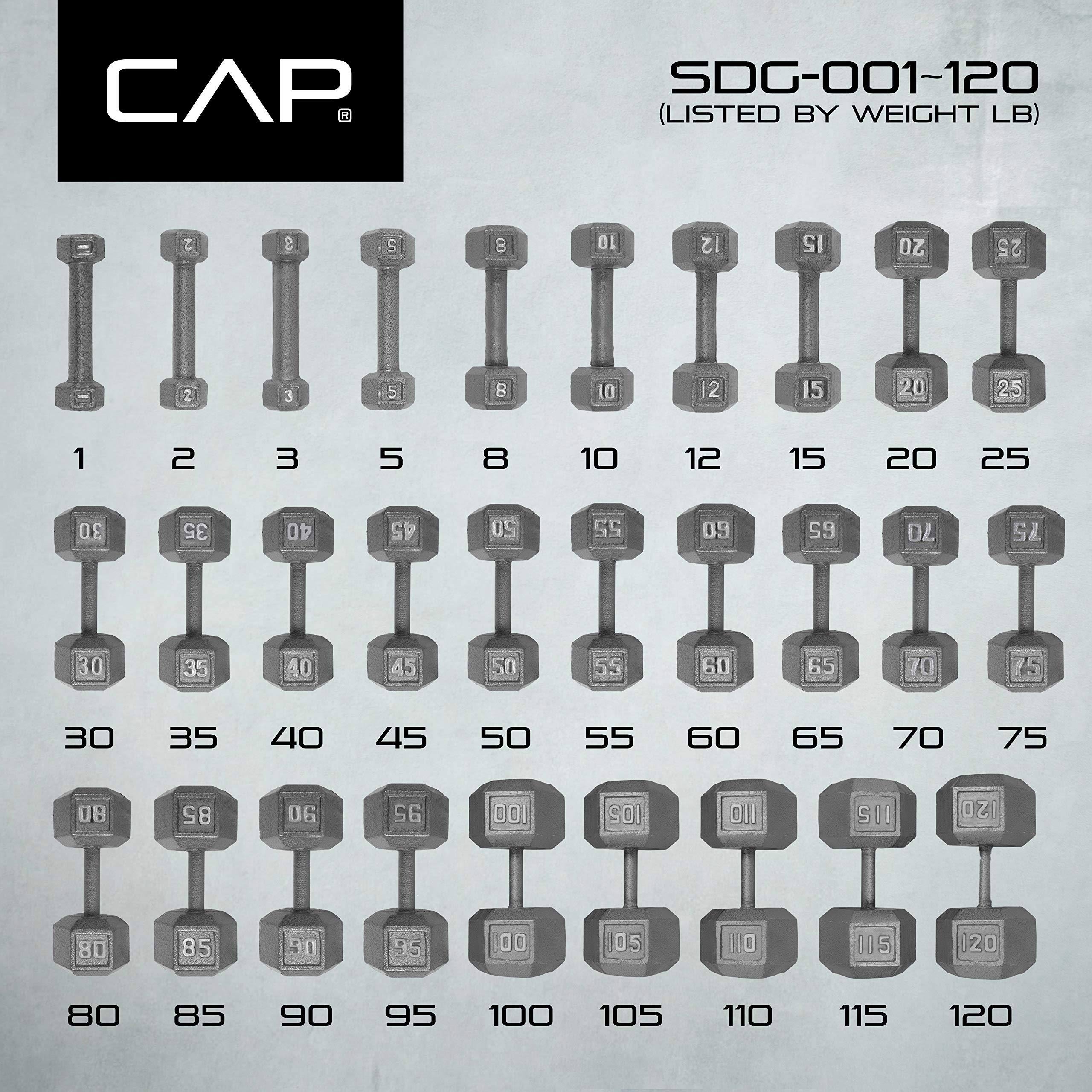 Grey Solid Hex Dumbbell 65 lbs V632