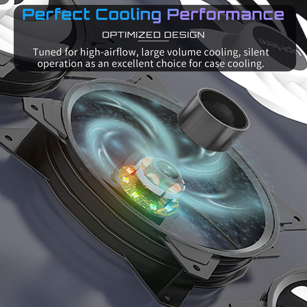 120mm 5V 3PIN Addressable RGB PWM Case Fan with Controller 5x120mm E3420