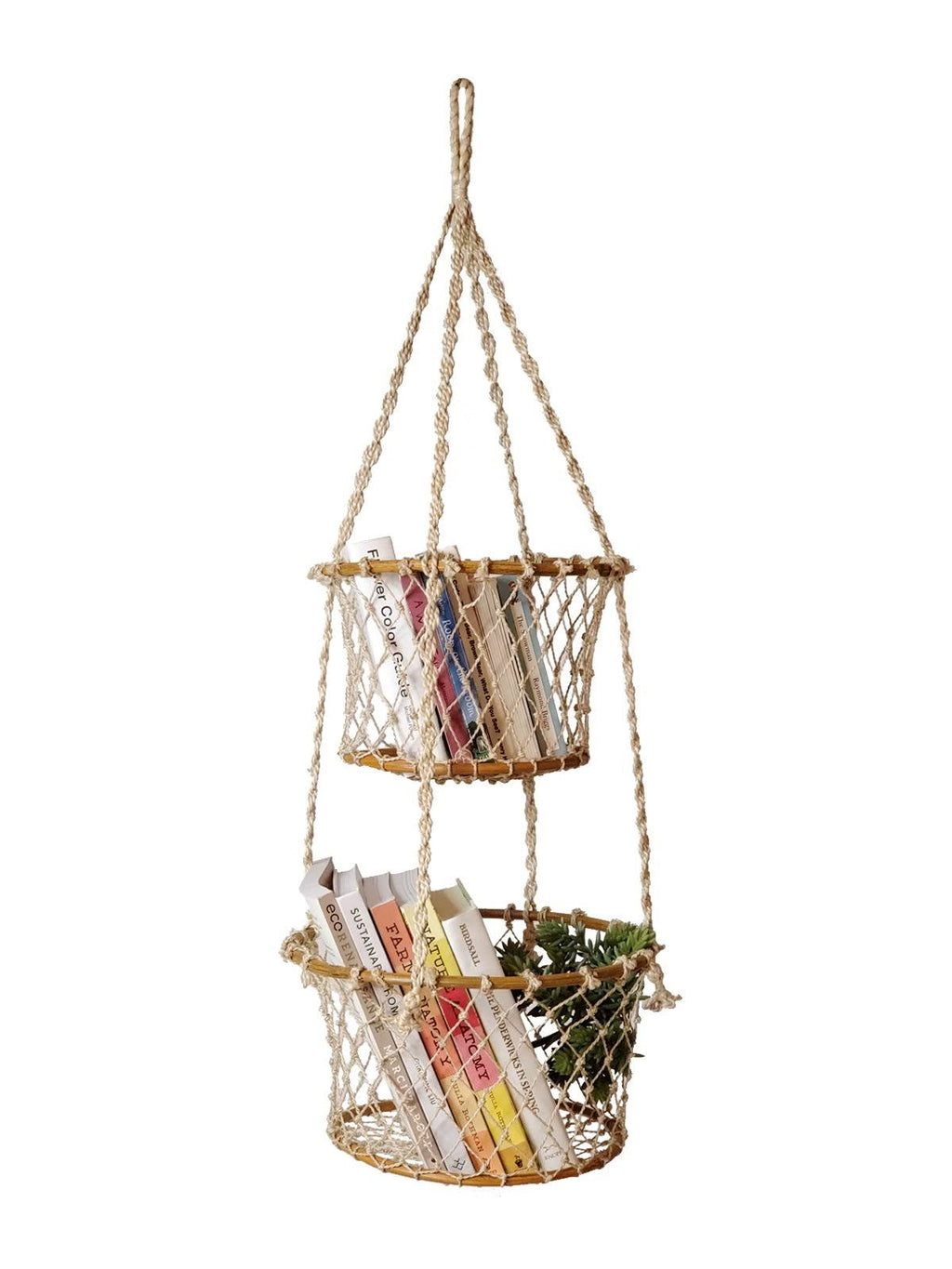 Brown Double Hanging Basket S354