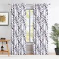 Blackout Window Curtain Panels Black White Thermal Insulated Drapes, Back Tab, 52"x 84"x 2 L3545