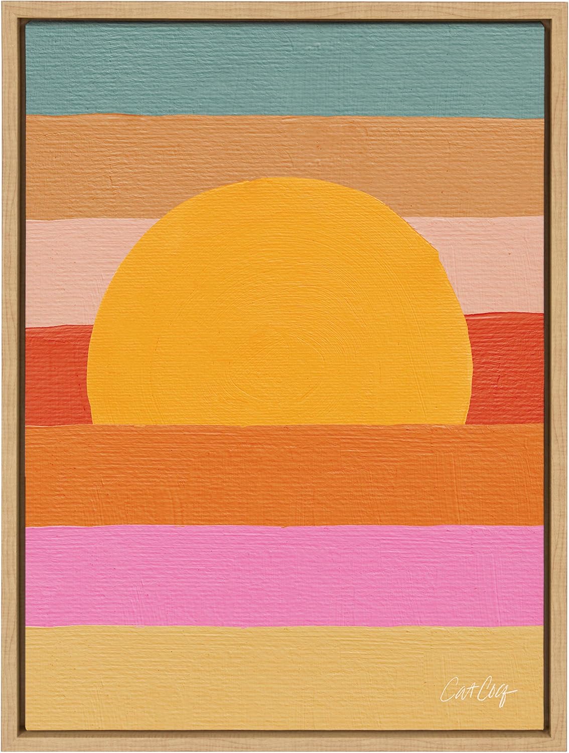 Framed Canvas Wall Art, 18x24 Natural D132