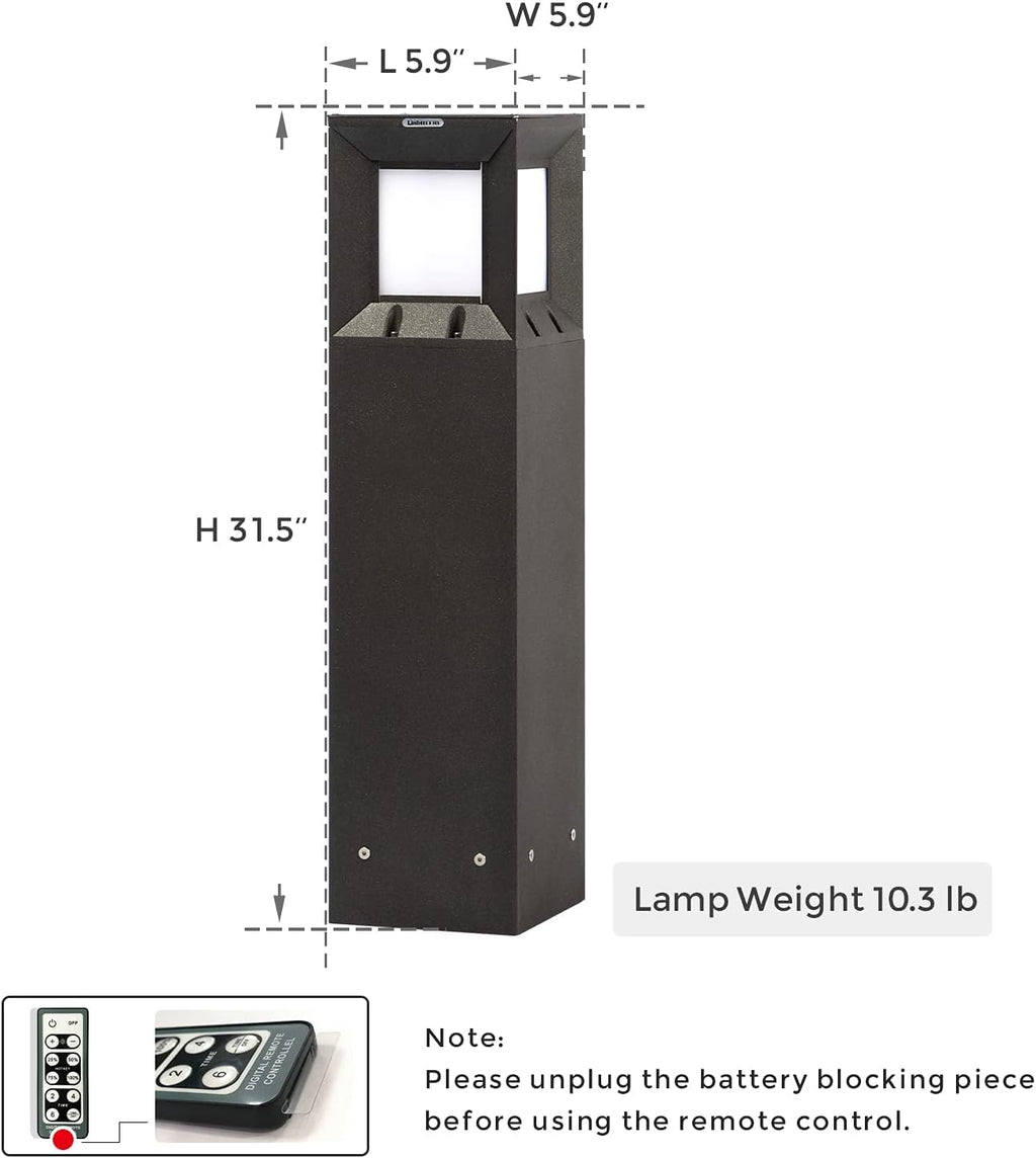 Solar Landscape Path Light, 32 Inches Outdoor Bollard Lighting Y79824