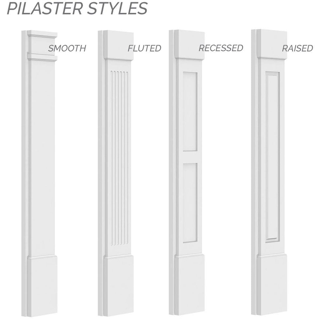 Plain PVC Pilaster with Decorative Capital & Base (Pair) B185
