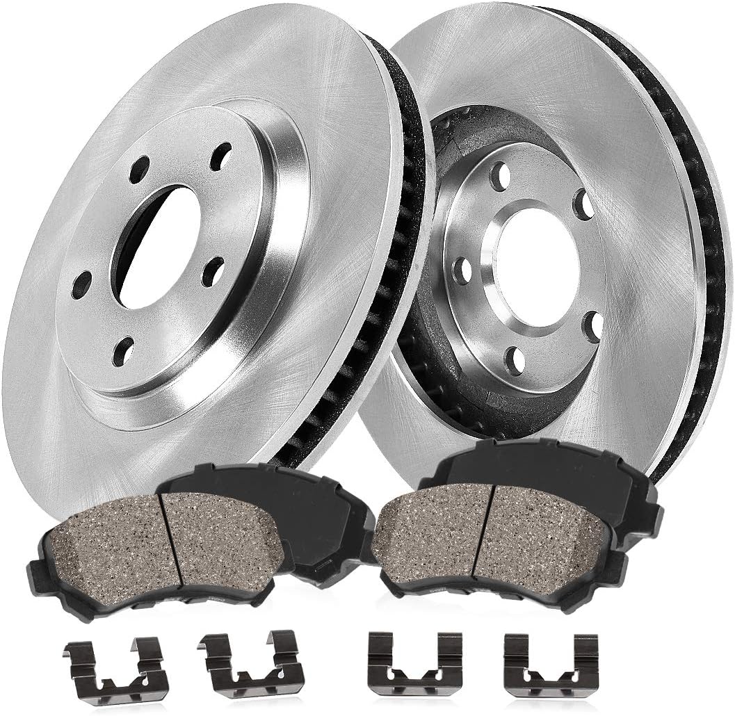 FRONT 300mm 5 Lug Brake Disc Rotors + Brake Pads + Clips J15339