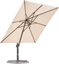 Navy Blue 9x9 FT Square Cantilever Patio Umbrella with Cross Base I638921