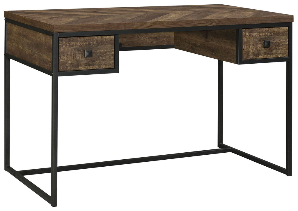 Rustic Oak Herringbone Writing Desk O71777