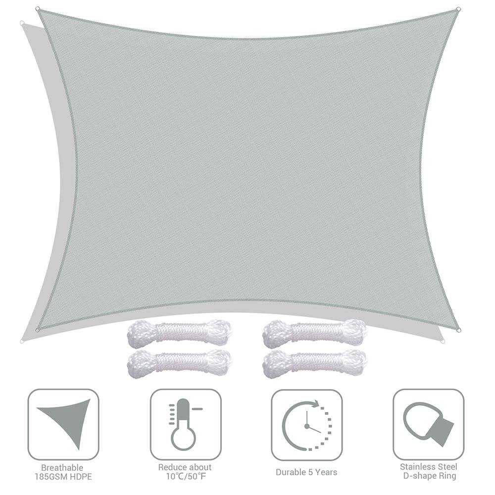 Gray Rectangle Sun Shade Canopy 20ftx23ft G658906