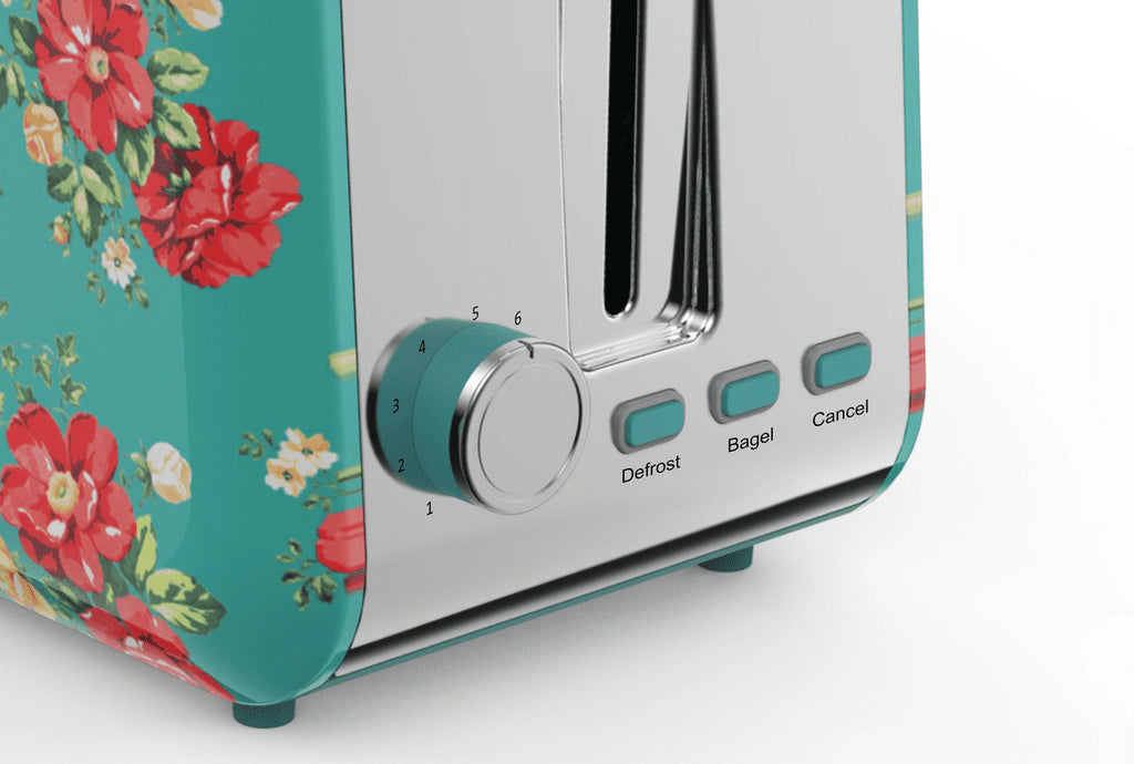 Vintage Floral Green 2 Slice Toaster B72686