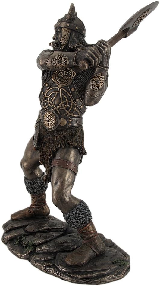 11.25 Tall Viking Axe Warrior Battle Stance Cold Cast Resin Antique Bronze Finish X841894
