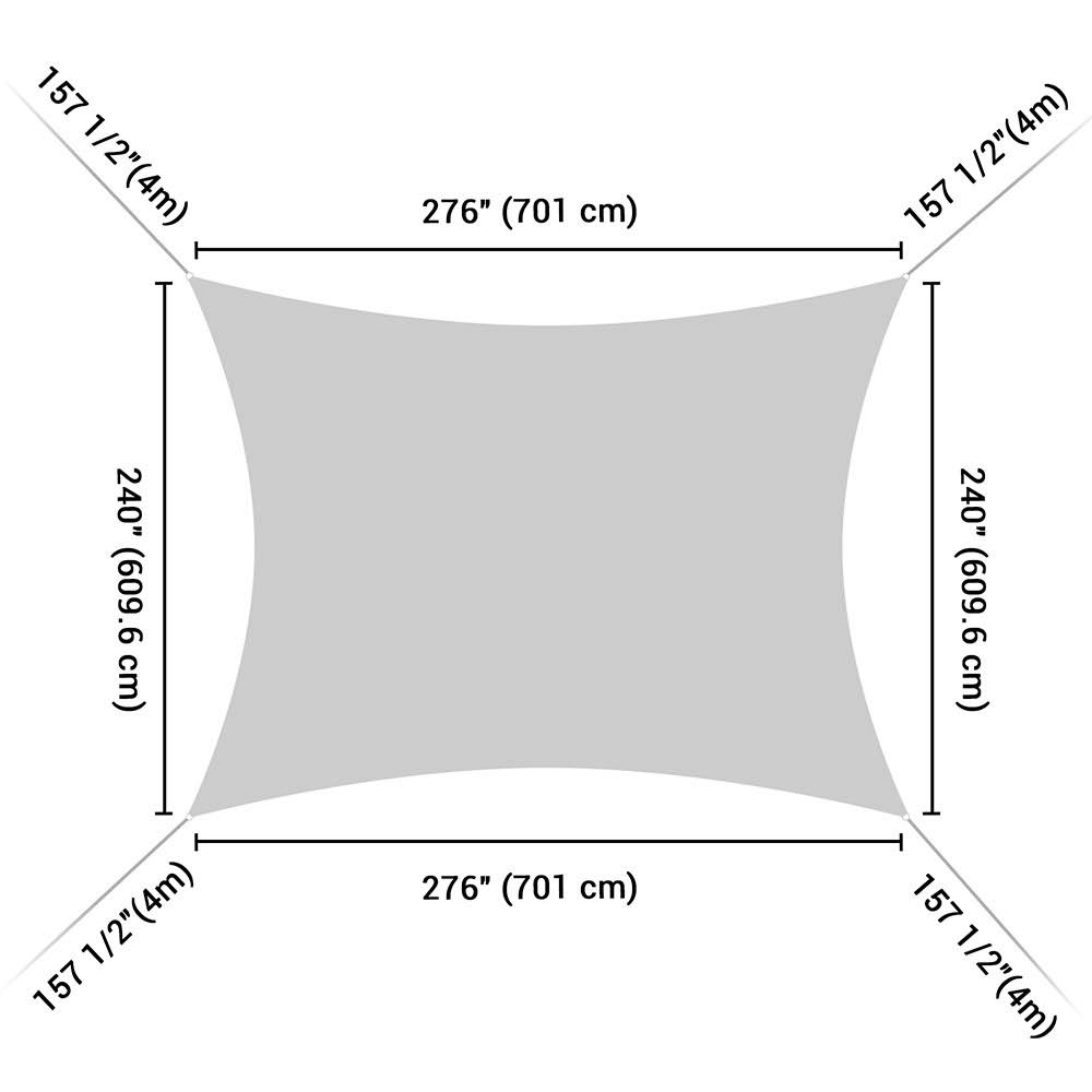 Gray Rectangle Sun Shade Canopy 20ftx23ft G658906