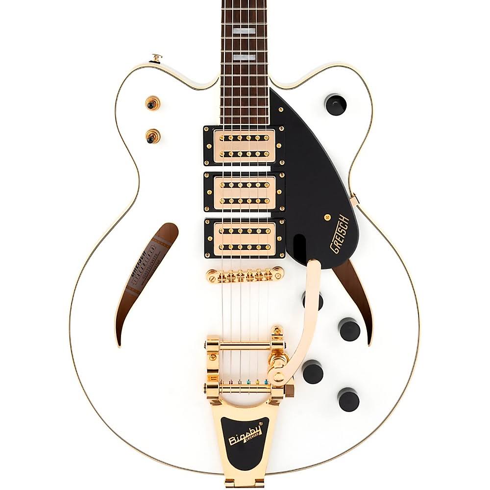 White 3-Pickup Center Block Electric Guitar L9785
