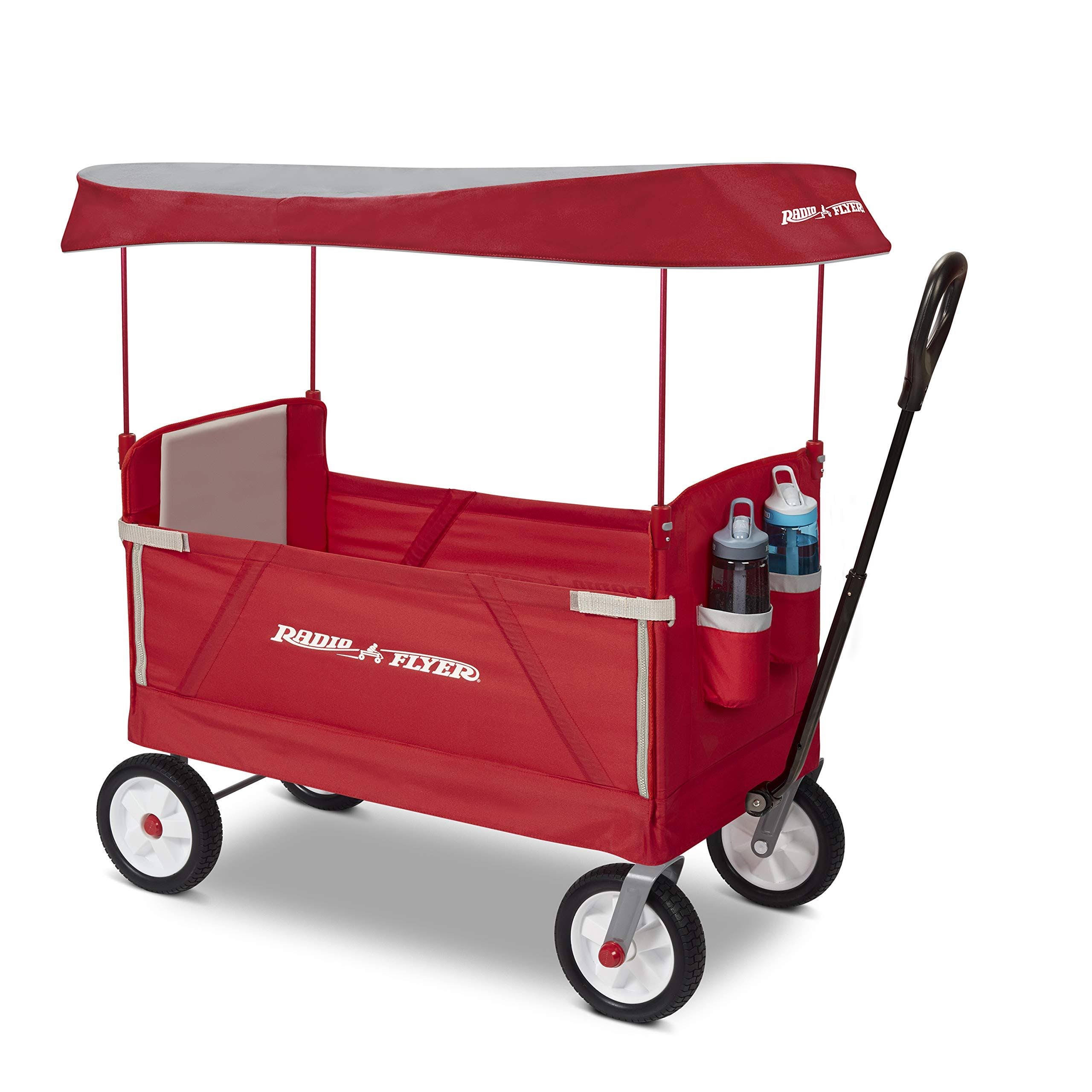 Red 3-in-1 All Terrain Folding Kids Wagon with Canopy N7642