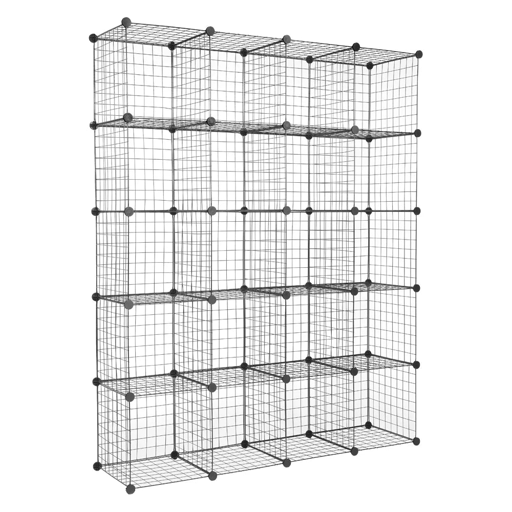 Black 20-Cube Wire Storage Shelving Unit R5952